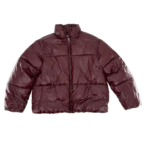 NWT A New Day Puffer Jacket Water Resistant Burgundy Red Quilted Coat Size Small - Picture 6 of 8